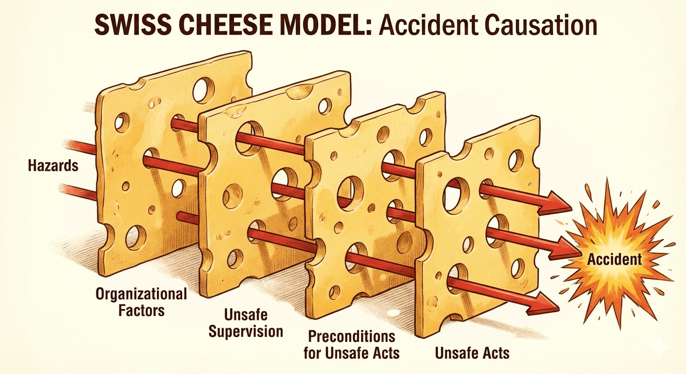 スイスチーズモデルの「穴の一致」は偶然か必然か。現場で使える安全対策の考え方
